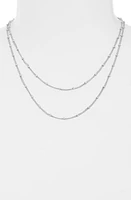 Nordstrom Satellite Chain Long Necklace in Rhodium at Nordstrom