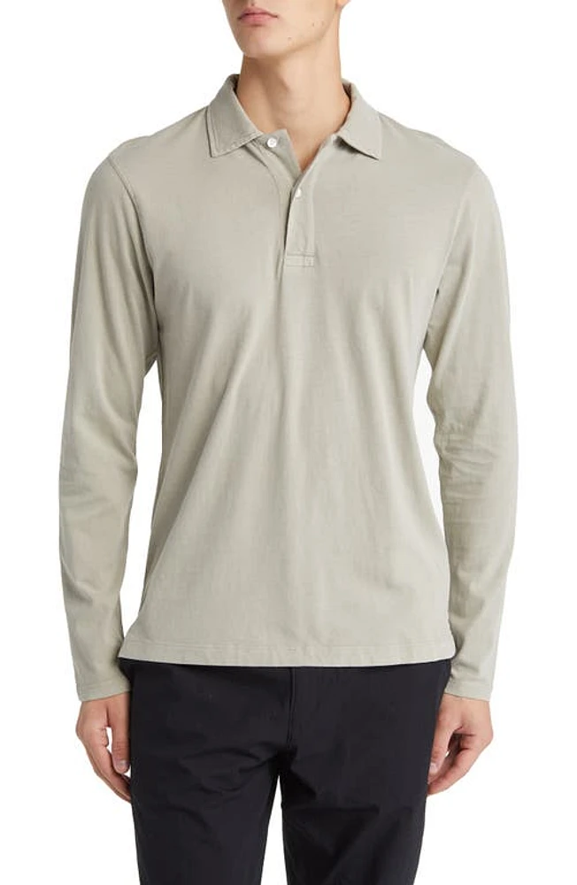 BUCK MASON Sueded Long Sleeve Cotton Polo at Nordstrom,