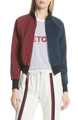 Tretorn Colorblock Zip Sweatshirt in Bordeaux/Navy at Nordstrom, Size X-Small