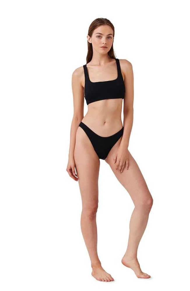 Luma Gottex Sensual Simplicity Square Neck Crop Top Black at Nordstrom,