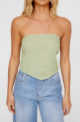 NASTY GAL Casual Triangle Hem Tie Back Strapless Top at Nordstrom,