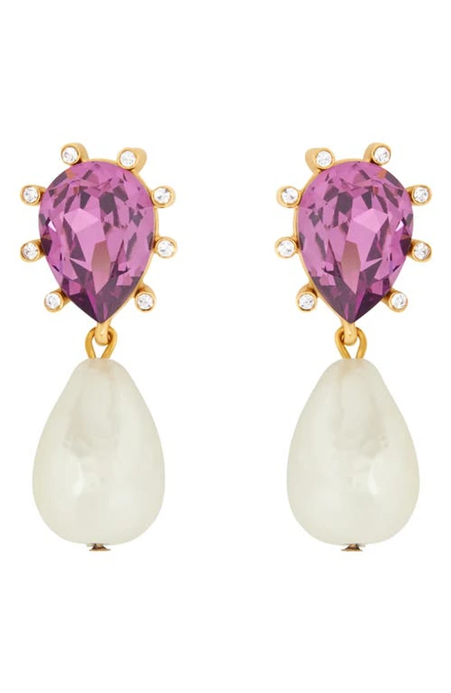 Oscar de la Renta Imitation Pearl Drop Earrings in Rose at Nordstrom