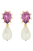 Oscar de la Renta Imitation Pearl Drop Earrings in Rose at Nordstrom