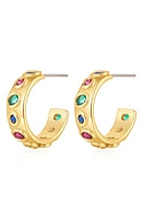 Luv AJ The Royale Cubic Zirconia Hoop Earrings in Gold at Nordstrom