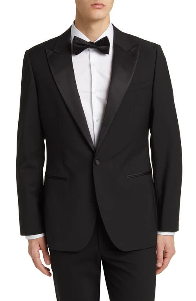 Reiss Poker Wool Blend Blazer Black at Nordstrom,