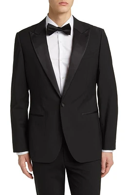 Reiss Poker Wool Blend Blazer Black at Nordstrom,