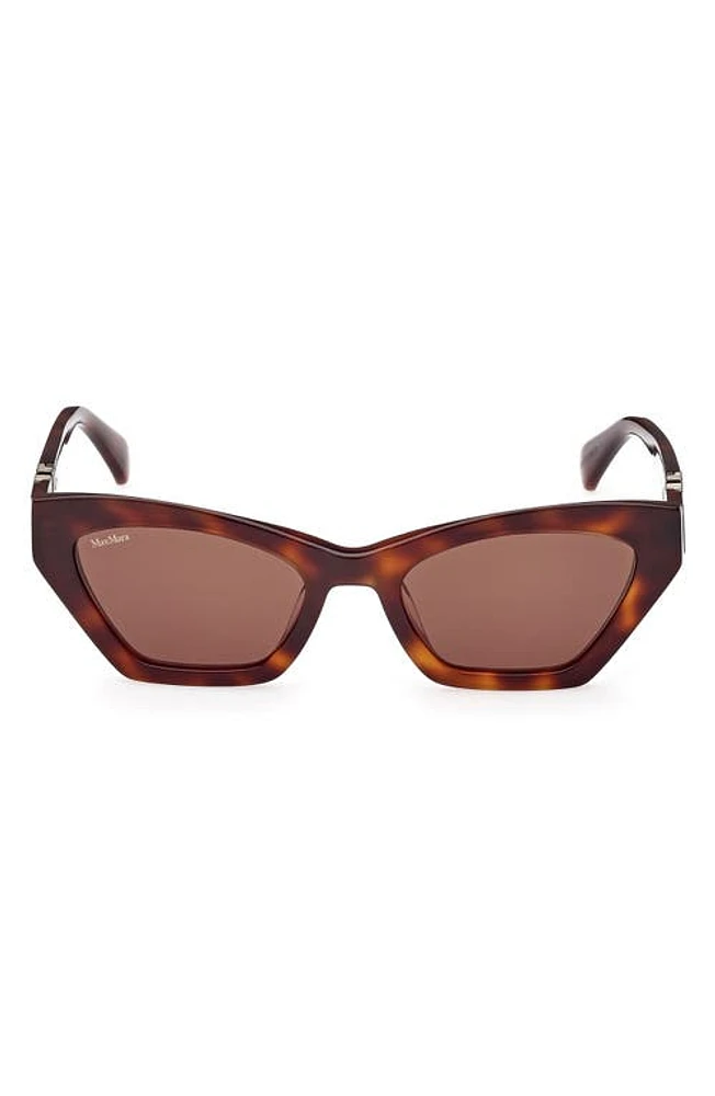 Max Mara 52mm Cat Eye Sunglasses in Dark Havana /Brown at Nordstrom