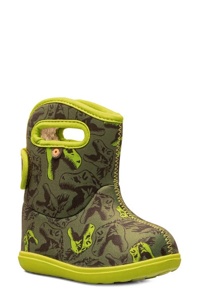 Baby Bogs II Cool Dino Insulated Waterproof Boot in Dark Green Multi at Nordstrom, Size 9 M