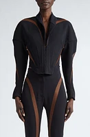 MUGLER Spiral Mesh Inset Corset Jacket at Nordstrom, Us