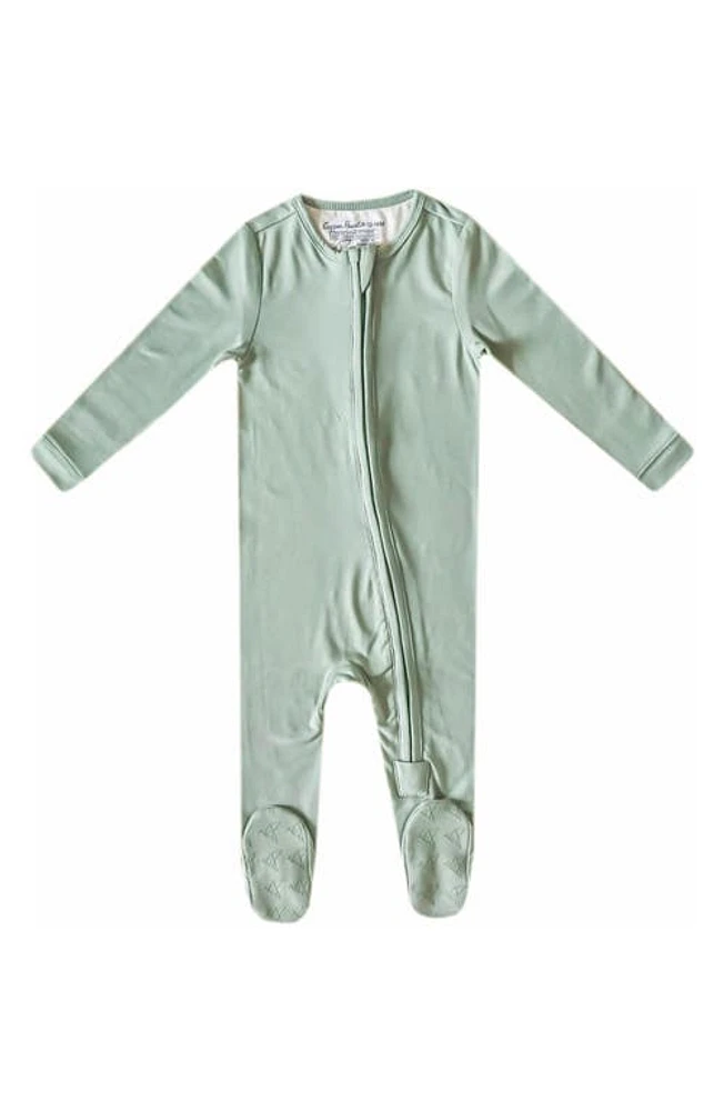 Copper Pearl Zip-Up Footie Pajamas Briar at Nordstrom,