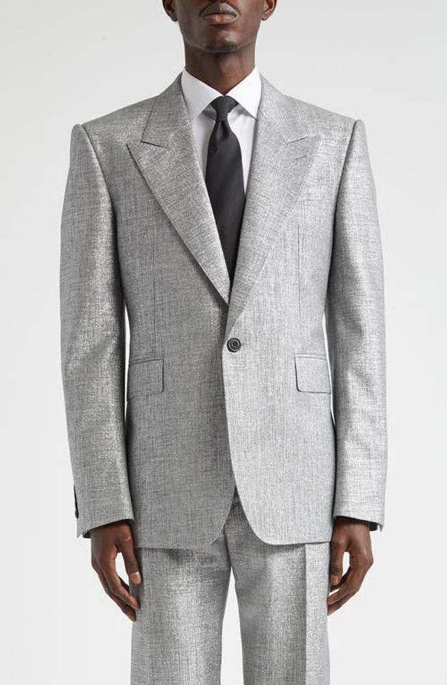 Alexander McQueen Metallic Sport Coat Silver at Nordstrom, Us