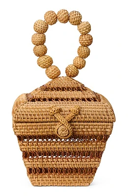 Cult Gaia Suri Rattan Top Handle Bag in Natural at Nordstrom