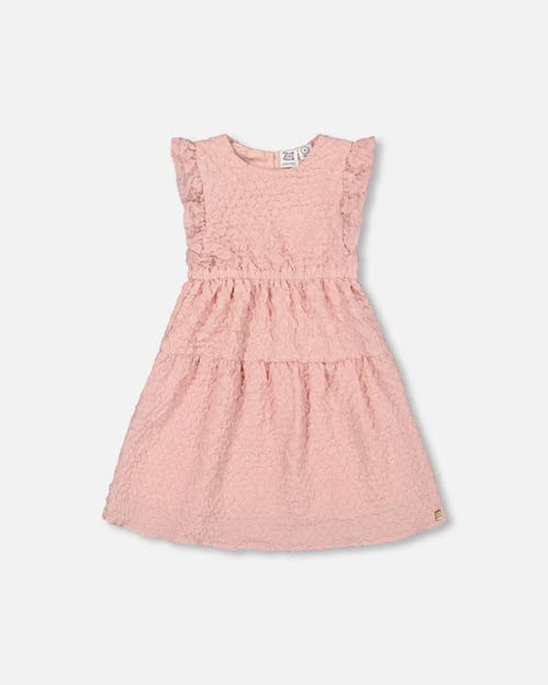 Deux Par Deux Girl's Textured Poplin Dress Silver Pink at Nordstrom