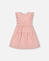 Deux Par Deux Girl's Textured Poplin Dress Silver Pink at Nordstrom