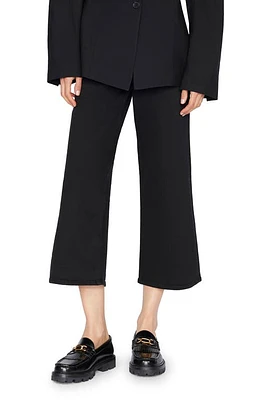 FRAME Jet Set Crop Wide Leg Pull-On Jeans Sheen Noir at Nordstrom,