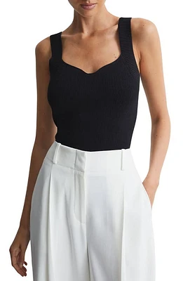 Reiss Dani Rib Tank Black at Nordstrom,