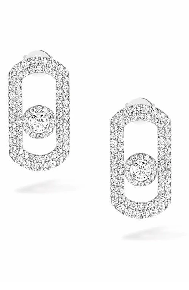 Messika So Move Diamond Pavé 18K Gold Earrings in White Gold at Nordstrom