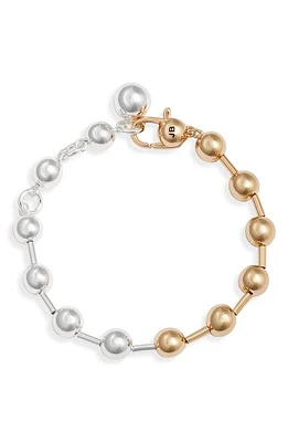 Jenny Bird Celeste Faux Pearl & Bead Bracelet in Two-Tone at Nordstrom