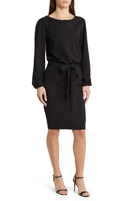 NIKKI LUND Kate Long Sleeve Knit Dress Black at Nordstrom,