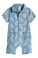 Tucker + Tate Print Cotton Denim Pocket Romper Wash Toss at Nordstrom,