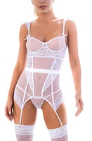 Mapale Basque, Thong & Garter Straps Set White at Nordstrom,