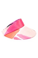 Eugenia Kim Micky Print Satin Visor in Pink/Multi at Nordstrom