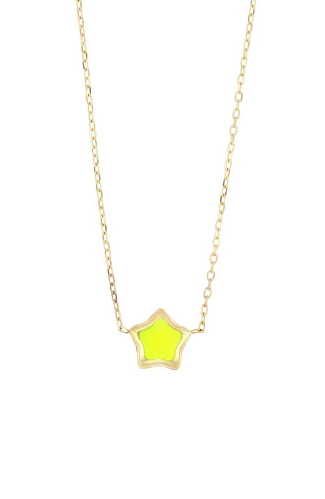 Bony Levy Kids' 14K Gold Enamel Star Pendant Necklace in 14K Yellow Gold at Nordstrom, Size 15