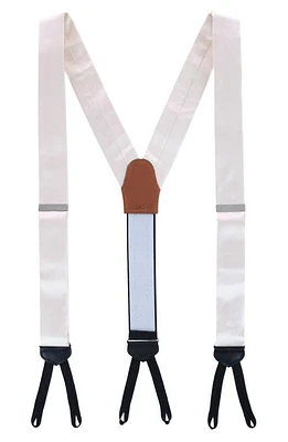 Trafalgar Sutton Solid Silk Suspenders in Ivory at Nordstrom