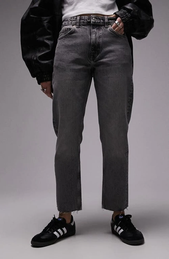 Topshop Straight Leg Jeans Grey at Nordstrom,