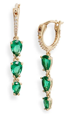 Nadri Emerald Isle Cubic Zirconia Drop Earrings in Gold/Green at Nordstrom