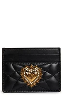 Dolce & Gabbana Devotion Matelassé Leather Card Case in Black at Nordstrom