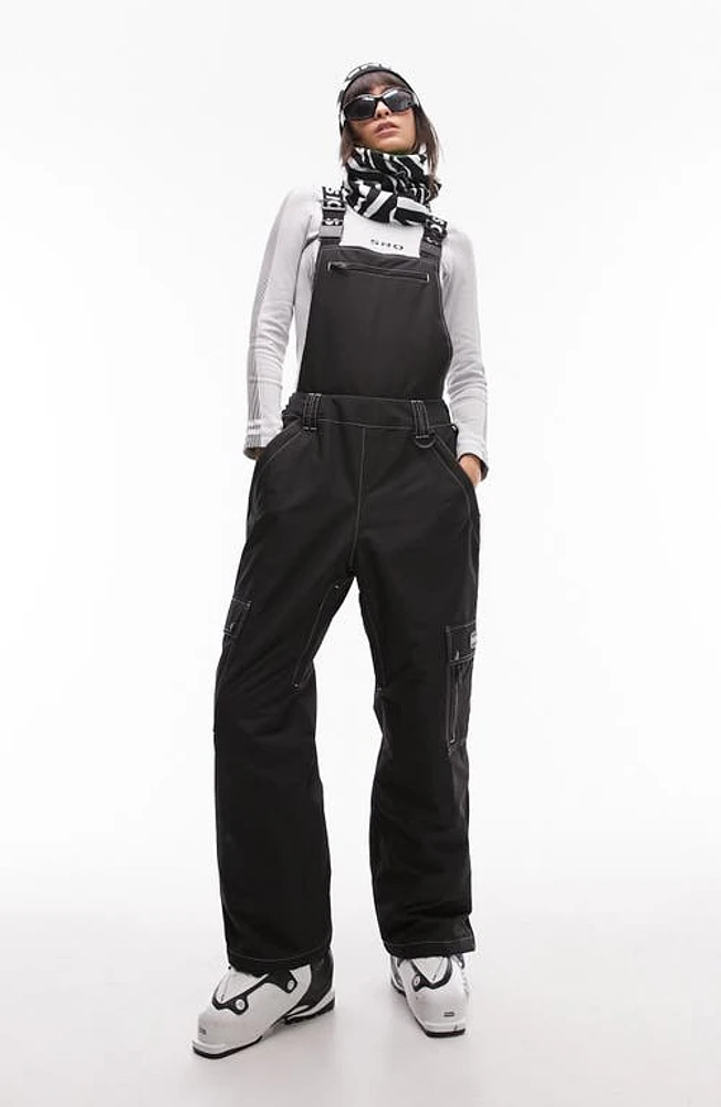 Topshop Sno Straight Leg Ski Bibs Black at Nordstrom, Us