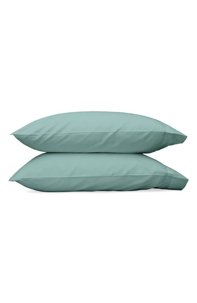 Matouk Nocturne 600 Thread Count Set of 2 Pillowcases in Aquamarine at Nordstrom