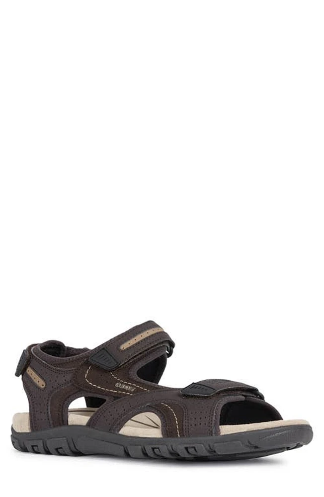 Geox Strada Sport Sandal Brown/Sand at Nordstrom,