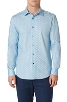 Bugatchi James OoohCotton Abstract Print Button-Up Shirt Aqua at Nordstrom,