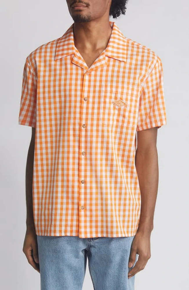 CARROTS BY ANWAR Badge Gingham Camp Shirt at Nordstrom,