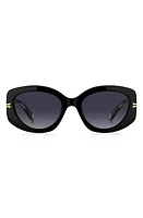 Marc Jacobs 56mm Gradient Rectangular Sunglasses in Black Pattern White/Grey at Nordstrom