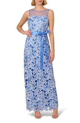 Adrianna Papell Tonal Lace Column Gown Peri Cruise at Nordstrom,