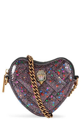 Kurt Geiger London Micro Heart Quilted Crossbody Bag in Charcoal at Nordstrom