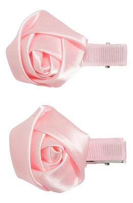 BP. 2-Pack Satin Rosette Barrettes in Pink Multi at Nordstrom