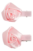 BP. 2-Pack Satin Rosette Barrettes in Pink Multi at Nordstrom