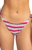 Roxy Paraiso Stripe Side Tie Bikini Bottoms Brazilian Sand Parai at Nordstrom,