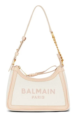 Balmain B-Army Canvas & Leather Shoulder Bag in Gru Cream/Multi at Nordstrom