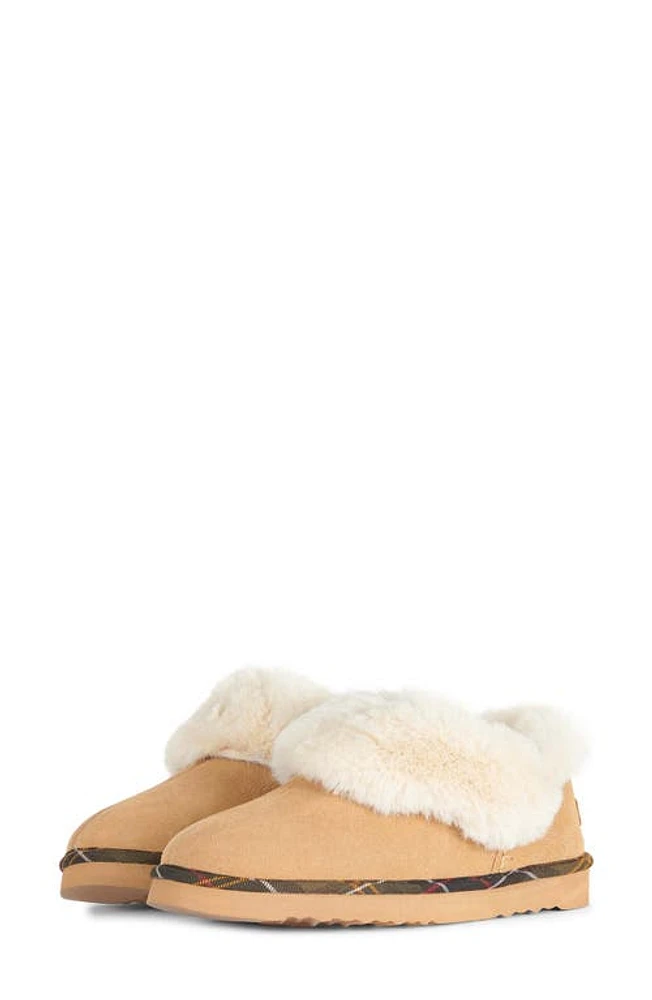 Barbour Nancy Faux Fur Lined Slipper Tan Suede at Nordstrom,