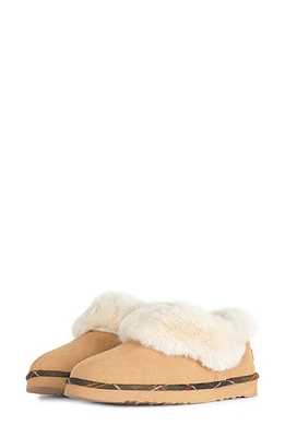 Barbour Nancy Faux Fur Lined Slipper Tan Suede at Nordstrom,