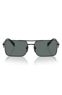 Prada 56mm Polarized Rectangular Sunglasses in Black at Nordstrom