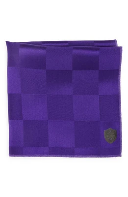 CLIFTON WILSON Purple Check Silk Pocket Square at Nordstrom