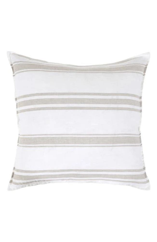 Pom Pom at Home Jackson Stripe Linen Sham in White/natural at Nordstrom