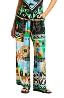 Seafolly Print Wide Leg Cover-Up Pants Ecru at Nordstrom,