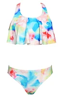 Hobie Kids' Tide Flounce Strappy Two-Piece Swimsuit Multi at Nordstrom,